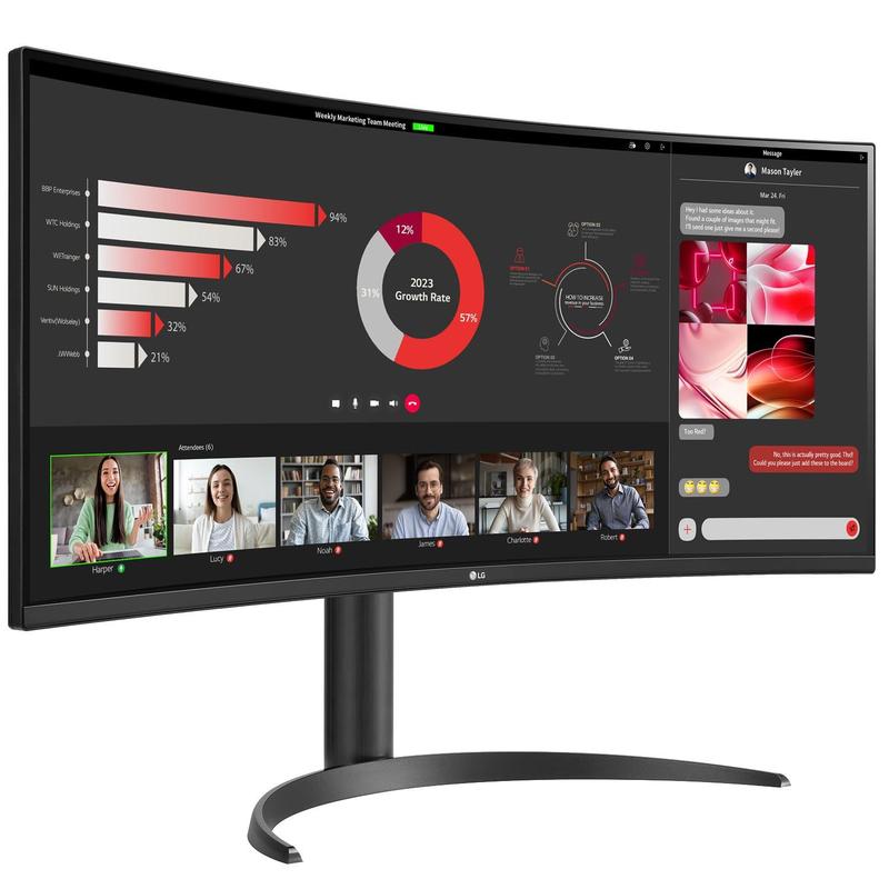 LGエレクトロニクス 34WR55QC-B モニター Monitor LG 34WR55QC-B Curvo UltraWide WQHD HDR10 de 34 polegadas